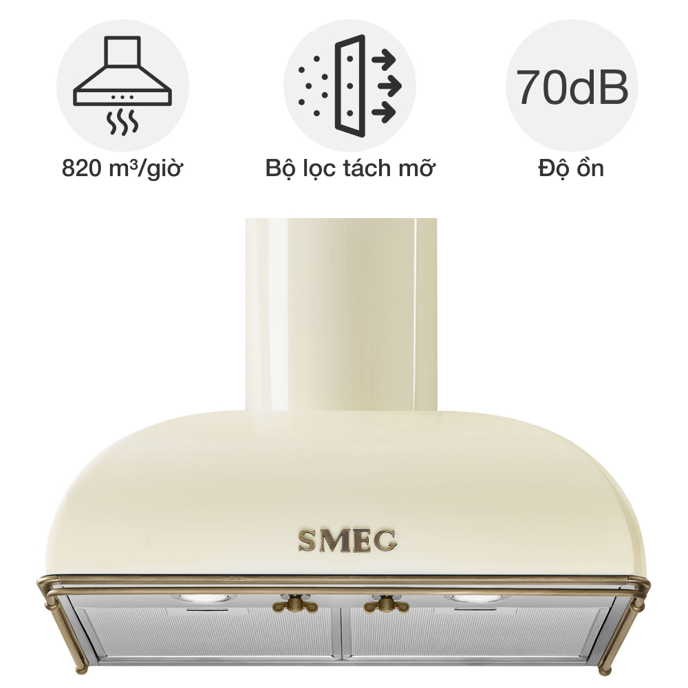 Máy hút mùi áp tường Smeg Coloniale KS59